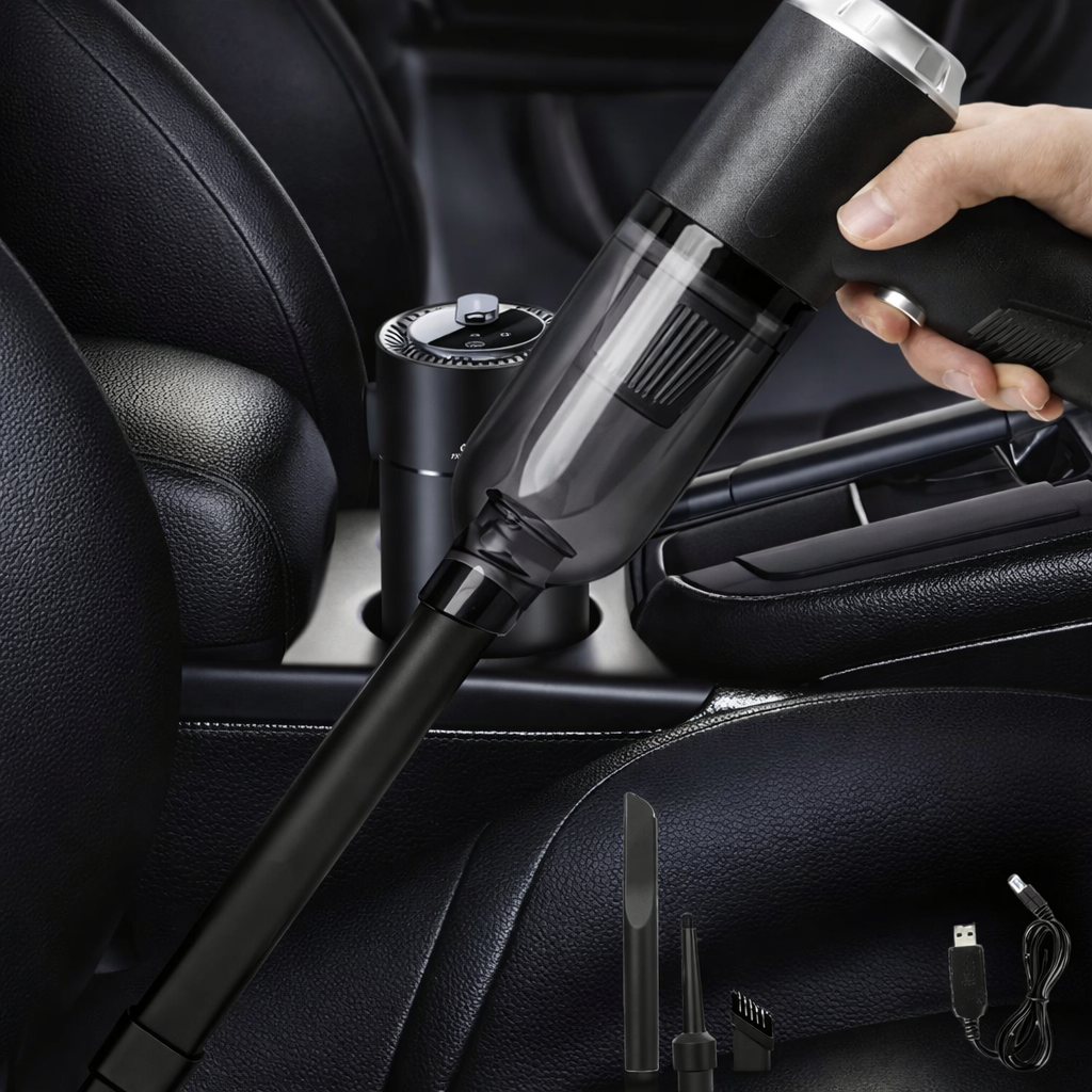 Cordless Vacuum Cleaner – Portable Handheld Car & Home Vacuum with Reusable Dust Bag (Black) - Image 2
