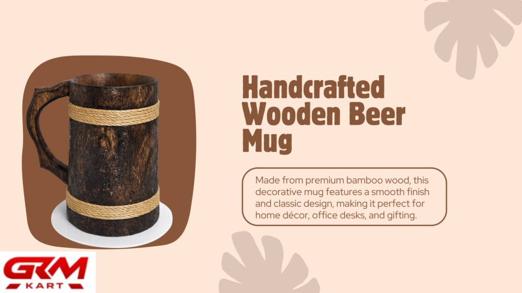 wooden beer mug showpiece