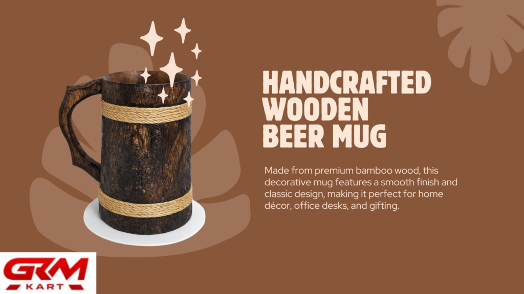 wooden beer mug showpiece